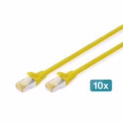 Digitus Cavo patch CAT 6A S/FTP, 10 pezzi, 1 m, Cat6a, S/FTP (S-STP), RJ-45, RJ-45, Giallo