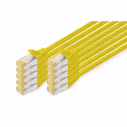 Digitus Cavo patch CAT 6A S/FTP, 10 pezzi, 2 m, Cat6a, S/FTP (S-STP), RJ-45, RJ-45, Giallo
