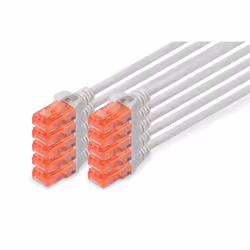 Digitus Cavo patch U/UTP CAT - LSZH, 10 pezzi, 0,5 m, Cat6, U/UTP (UTP), RJ-45, RJ-45, Grigio