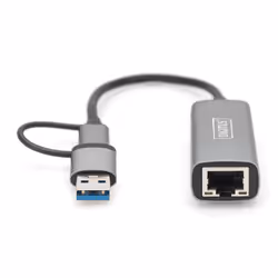 Digitus Adattatore Gigabit Ethernet USB Type-C™ 2.5G, USB-C™ + USB A (USB3.1/3.0) - Vista aggiuntiva 4