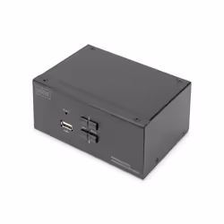Digitus Switch KVM, 2 porte, Dual Display, 4K, DisplayPort®, 3840 x 2160 Pixel, 4K Ultra HD, Nero