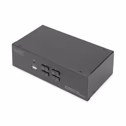 Digitus Switch KVM, 4 porte, Dual Display, 4K, DisplayPort®, 3840 x 2160 Pixel, 4K Ultra HD, Nero