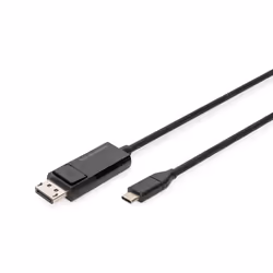 Digitus Cavo adattatore bidirezionale USB Type C <=> DisplayPort, 2 m, USB tipo-C, DisplayPort, Maschio, Maschio, Dritto
