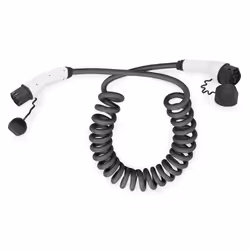 Digitus Cavo di ricarica a spirale per auto elettriche e PHEV - 10 m - Tipo 2 - Modalità 3 - Trifase - 32 A - 22 kW - Nero, N ...
