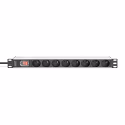 Digitus Socket strip with aluminum profile and switch, 8-way CEE 7/5, 2 m cable safety plug with grounding contact - Vista aggiuntiva 4