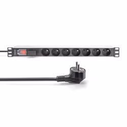 Digitus Socket strip with aluminum profile and switch, 7-way CEE 7/5 sockets, 2 m cable with surge protection and switch