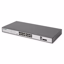Digitus 16 Port Fast Ethernet PoE Switch, 19 Inch, Unmanaged, 2 Uplinks, Non gestito, Fast Ethernet (10/100), Full duplex, Mo ...