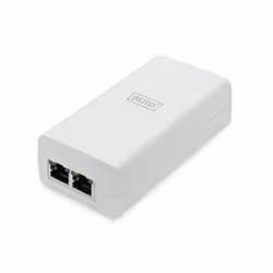 Digitus Gigabit Active 802.3af PoE Midspan, Fast Ethernet, Gigabit Ethernet, 10,100,1000 Mbit/s, IEEE 802.3af, Bianco, Plasti ...