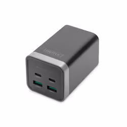 Digitus Adattatore di ricarica universale USB a 4 porte, 150W GaN, Interno, AC, 20 V, Argento, Nero