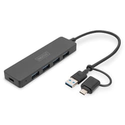 Digitus Hub USB 3.0, 4 porte, Slim Line