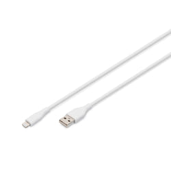 Digitus Cavo di collegamento in silicone Lightning, USB-A - Lightning 2 m, bianco