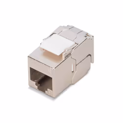 Digitus Modulo keystone corpo compatto CAT 6A, schermato, connessione di montaggio senza attrezzi, Piatto, Argento, RJ-45, Fe ...