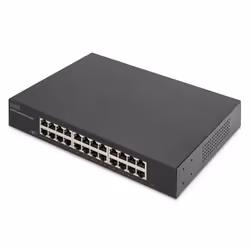 Digitus Switch Gigabit a 24 porte, 19 pollici, non gestito, Non gestito, Gigabit Ethernet (10/100/1000), Montaggio rack