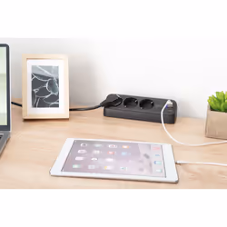Digitus Presa per ufficio a 3 vie con 2x connessioni USB-A e 1x USB-C, nero - Vista aggiuntiva 5