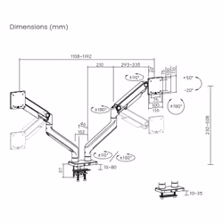 Digitus Supporto per doppio monitor, 2x 45", 2x 20 kg - Vista aggiuntiva 6