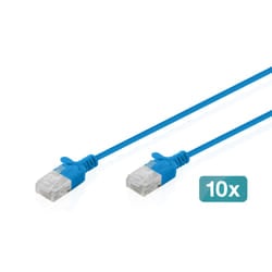 Digitus Cavo patch CAT 6 U-UTP Slim, 5 m, blu, 10 pezzi