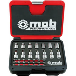 9028000000 - Cassetta di bussole per Torx, 28 pezzi, colore: Rosso/Nero - Peddinghaus