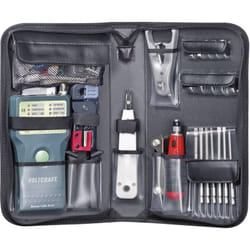 Voltcraft - Tester cavi CT-5 CT-5 Adatto per RJ-45, bnc, RJ-11, iee 1394, usb