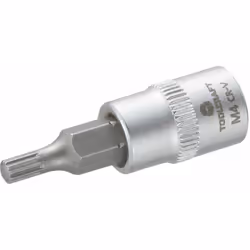 Toolcraft 816073, Presa elettrica, 1/4", Metrico, 1 testina/e, 4 mm, Acciaio al cromo vanadio, Acciaio