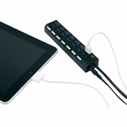 Conrad 393539 hub di interfaccia USB 3.2 Gen 1 (3.1 Gen 1) Type-A Nero