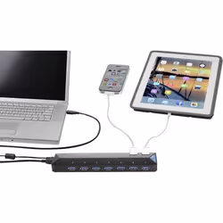 Renkforce RF-3806034 hub di interfaccia USB 3.2 Gen 1 (3.1 Gen 1) Type-B 5000 Mbit/s Nero - Vista aggiuntiva 8