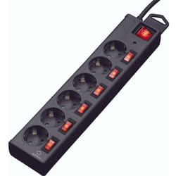 Renkforce - 615B-CMB-S Multipresa con protezione da sovratensioni 6 scomparti Nero Schuko 1 pz.