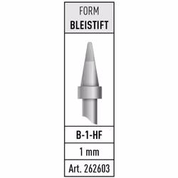 Dettagli tecnici Forma della punta Forma matita Long-life punta B-1-HF Per stazione di saldatura INDUSTA HF 5100 / HF 5150. T ...