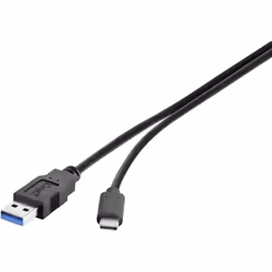 Conrad 1460360, 1 m, USB A, USB C, USB 3.2 Gen 2 (3.1 Gen 2), 10 Gbit/s, Nero