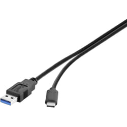 Conrad 1460360 cavo USB USB 3.2 Gen 2 (3.1 Gen 2) 1 m USB A USB C Nero