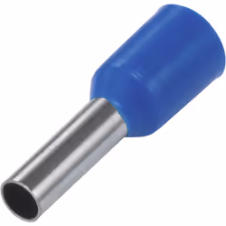 Conrad 1091271, Capocorda per cavo, Argento, Dritto, Blu, Metallico, Rame, PVC