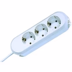Bachmann 3x Schuko H05VV-F 3G 1.50mm² 16A/3680W 5m, 5 m, Plastica, Bianco, 3 presa(e) AC, 3680 W, 16 A
