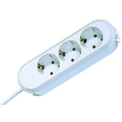 Bachmann 3x Schuko H05VV-F 3G 1.50mm² 16A/3680W 5m prolunghe e multiple 3 presa(e) AC Bianco