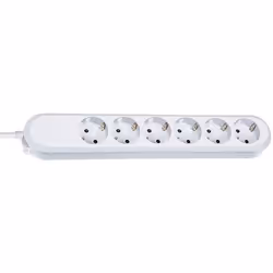 Bachmann SMART 6x Schuko H05VV-F 3G 1.50mm² 16A/3680W 5m, 5 m, Plastica, Bianco, 6 presa(e) AC, 3680 W, 16 A