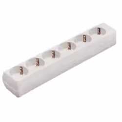 Bachmann 381.246K, Tipo F, Plastica, Bianco, 6 presa(e) AC, 230 V, 3680 W