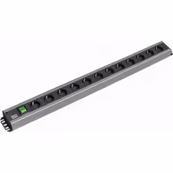 Bachmann 300.005, Basic, 2U, Nero, Grigio, 12 presa(e) AC, 2 m, 74 mm