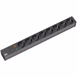 Bachmann 19'' 2m 8x Schuko H05VV-F 3G 1.50mm², 2 m, Alluminio, Nero, 8 presa(e) AC, Nero