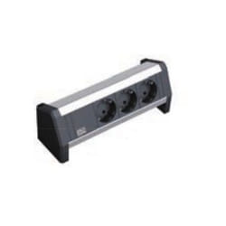 Bachmann DESK 1 prolunghe e multiple 3 presa(e) AC Interno Nero, Argento