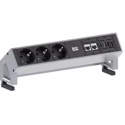 Bachmann 3x Schuko 2x CAT6 1x HDMI, 1x USB3.0, 1,5 m, Tipo F, Alluminio, Plastica, Nero, Acciaio inox, Alluminio, Plastica, 3 ...