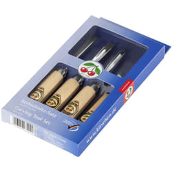 Kirschen - 3424000 Set da intaglio / set da intaglio, 4 pezzi Scalpello da intaglio + coltello da intaglio, scalpello (3201, 3208, 3239) Forgiato a