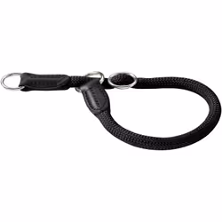 Hunter Training collar Freestyle, Cane, Collare standard, Nero, Pelle, Nylon, Corda, Monocromatico, M-L