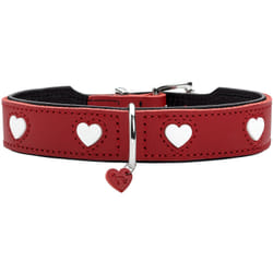 Hunter 69901 collare per cani e gatti Rosso, Bianco Pelle XS-S Cane Collare standard