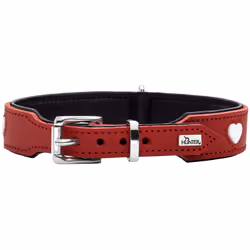 Hunter 69901 collare per cani e gatti Rosso, Bianco Pelle XS-S Cane Collare standard