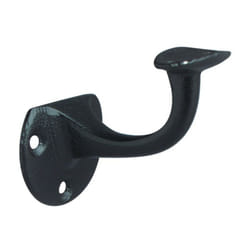 Deni - Supporto corrimano ghisa laccato nero d. Piastra a muro 53mm supporto curvo