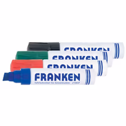 Franken JumboMarker, 4 pz, Nero, Blu, Verde, Rosso, Punta smussata, Nero, Blu, Verde, Rosso, Bianco, 4 mm, 1,2 cm