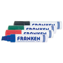 Franken JumboMarker evidenziatore 4 pz Punta smussata Nero, Blu, Verde, Rosso