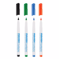 Franken FineMarker, 4 pz, Nero, Blu, Verde, Rosso, Punta sottile, Nero, Blu, Verde, Rosso, Bianco, 1 mm, 2 mm