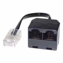 S/CONN RJ45 - 2x RJ45, 0,1 m, RJ-45, 2 x RJ-45, Nero, Trasparente