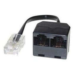 S/CONN RJ45 - 2x RJ45 cavo di rete Nero, Trasparente 0,1 m