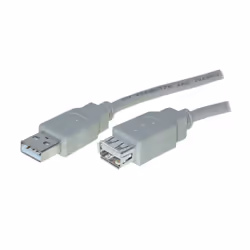 S/CONN USB 2.0 3m, 3 m, USB A, USB A, USB 2.0, Maschio/Femmina, Grigio