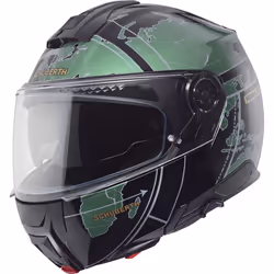 Schuberth C5 Globe Casco, nero-verde, dimensione 53 per uomo